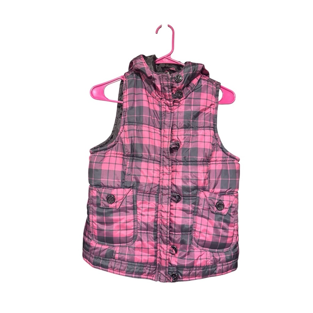 Plaid Pink and Gray Women's Vest